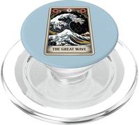 Carte de Tarot Japonaise rétro The Great Wave Off Kanagawa by Night PopSockets PopGrip pour MagSafe