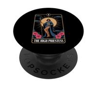 Carte de Tarot La Grande Prêtresse : Art des arcanes mystiques PopSockets PopGrip Adhésif