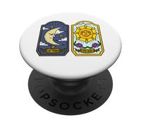 Carte de Tarot La Lune et Le Soleil Symboles de Carte de Tarot génial PopSockets PopGrip Adhésif