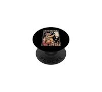 Carte de Tarot « Les Amoureux » - Chat Noir - Maman - Humour PopSockets PopGrip Adhésif