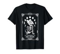 Carte de Tarot Lune Chat Squelette félin Gothique Halloween T-Shirt