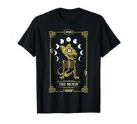 Carte de Tarot Lune Chat Squelette félin Gothique Halloween T-Shirt