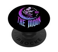 Carte de Tarot Lune Squelette Couple Hors-la-Loi Gothique Astrologie PopSockets PopGrip Adhésif