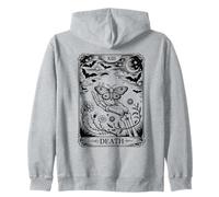 Carte de Tarot Papillon de Mort crâne Gothique Floral Lune Squelette Sweat à Capuche