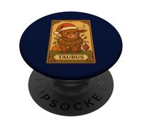 Carte de Tarot rétro Taureau Taureau Taureau Astrologie PopSockets PopGrip Adhésif