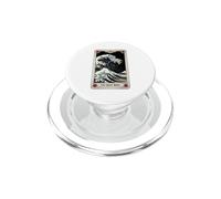 Carte de Tarot rétro The Great Wave Off Kanagawa by Night PopSockets PopGrip pour MagSafe