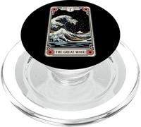 Carte de Tarot rétro The Great Wave Off Kanagawa by Night PopSockets PopGrip pour MagSafe