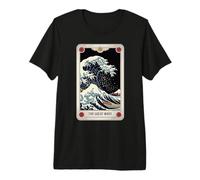 Carte de Tarot rétro The Great Wave Off Kanagawa by Night T-Shirt Haut de Gamme