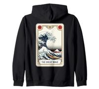Carte de Tarot rétro The Great Wave Off Kanagawa Sweat à Capuche