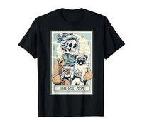 Carte de Tarot Squelette avec Inscription « The Pug Mom » T-Shirt
