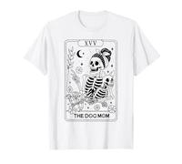 Carte de Tarot Squelette Chien Maman drôle Amoureux des Animaux Astrologie Femme T-Shirt