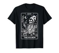 Carte de Tarot Squelette Chien Maman drôle Amoureux des Animaux Astrologie Femme T-Shirt