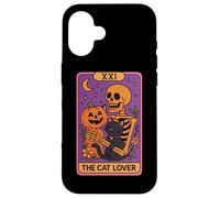 Carte de Tarot Squelette Citrouille The Cat Lover Coque pour iPhone 16