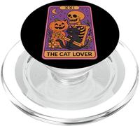 Carte de Tarot Squelette Citrouille The Cat Lover PopSockets PopGrip pour MagSafe