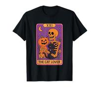 Carte de Tarot Squelette Citrouille The Cat Lover T-Shirt