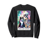 Carte de Tarot Squelette pour Amoureux des Chats Sweatshirt