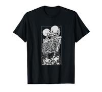 Carte de Tarot Squelette s'embrassant Amour Crâne Os Horreur Goth T-Shirt