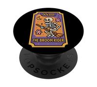 Carte de Tarot Squelette The Broom Rider XVIII PopSockets PopGrip Adhésif