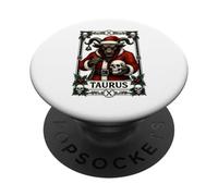 Carte de Tarot Taureau Rétro Gothique Noël Zodiaque Astrologie PopSockets PopGrip Adhésif
