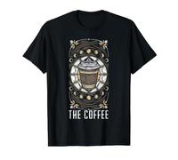 Carte de Tarot The Coffee Drinker Reading Occulte Dark Magic T-Shirt Graphique avec Valeur, Homme, Noir, L