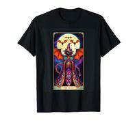 Carte de Tarot The Devil Witch Cat Bats Mystic T-Shirt