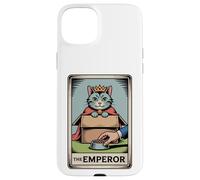 Carte de tarot The Emperor Cat In Box Lover Funny Cat Coque pour iPhone 15 Plus