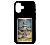Carte de tarot The Emperor Cat In Box Lover Funny Cat Coque pour iPhone 16