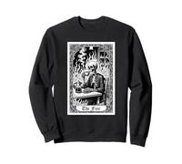 Carte de Tarot The Fine Squelette Café Meme Gothique Dark Humour Sweatshirt