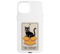 Carte de Tarot The Hermit Mystic Cat in Box Funny Cat Coque pour iPhone 15 Plus