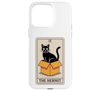 Carte de Tarot The Hermit Mystic Cat in Box Funny Cat Coque pour iPhone 15 Pro Max