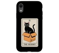 Carte de Tarot The Hermit Mystic Cat in Box Funny Cat Coque pour iPhone XR