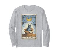 Carte de Tarot The Hermit Mystic Cat in Box Funny Cat Manche Longue