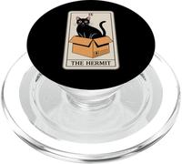 Carte de Tarot The Hermit Mystic Cat in Box Funny Cat PopSockets PopGrip pour MagSafe