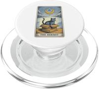 Carte de Tarot The Hermit Mystic Cat in Box Funny Cat PopSockets PopGrip pour MagSafe
