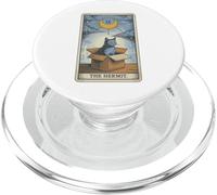 Carte de Tarot The Hermit Mystic Cat in Box Funny Cat PopSockets PopGrip pour MagSafe