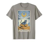 Carte de Tarot The Hermit Mystic Cat in Box Funny Cat T-Shirt