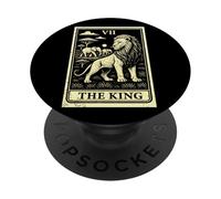 Carte de Tarot The King Lion Family African Big Five PopSockets PopGrip Adhésif