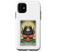 Carte de Tarot The Lovers Cats Cuddling Funny Cat Coque pour iPhone 11