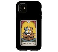Carte de Tarot The Lovers Cats Cuddling Funny Cat Coque pour iPhone 11