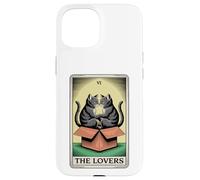 Carte de Tarot The Lovers Cats Cuddling Funny Cat Coque pour iPhone 15