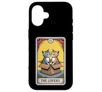 Carte de Tarot The Lovers Cats Cuddling Funny Cat Coque pour iPhone 16
