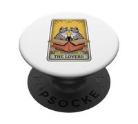 Carte de Tarot The Lovers Cats Cuddling Funny Cat PopSockets PopGrip Adhésif