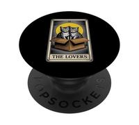 Carte de Tarot The Lovers Cats Cuddling Funny Cat PopSockets PopGrip Adhésif