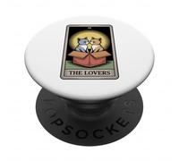 Carte de Tarot The Lovers Cats Cuddling Funny Cat PopSockets PopGrip Adhésif