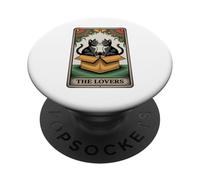 Carte de Tarot The Lovers Cats Cuddling Funny Cat PopSockets PopGrip Adhésif