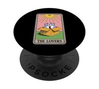 Carte de Tarot The Lovers Cats Cuddling Funny Cat PopSockets PopGrip Adhésif