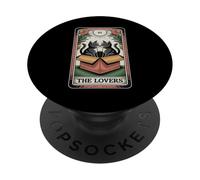 Carte de Tarot The Lovers Cats Cuddling Funny Cat PopSockets PopGrip Adhésif