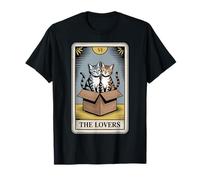 Carte de Tarot The Lovers Cats Cuddling Funny Cat T-Shirt