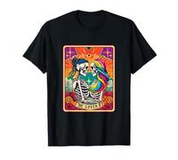 Carte de tarot The Lovers Rainbow Kissing Lesbian Skeletons T-Shirt