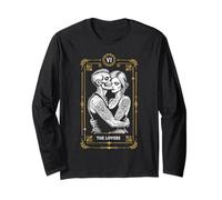 Carte de Tarot The Lovers Zombie Mariage Couple Saint-Valentin Manche Longue